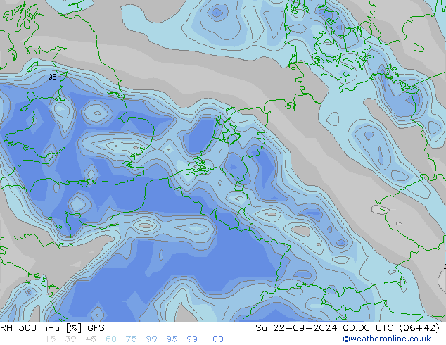 RH 300 hPa GFS So 22.09.2024 00 UTC