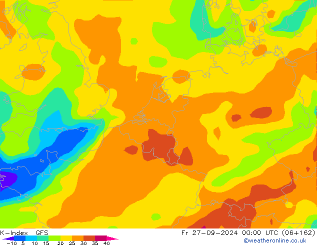 K-Index GFS vr 27.09.2024 00 UTC