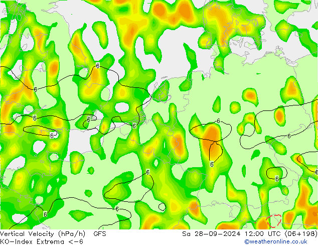 Convection-Index GFS sáb 28.09.2024 12 UTC