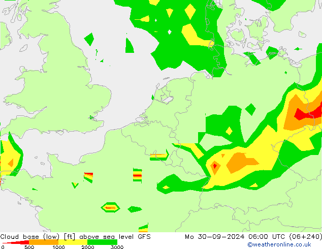 Höhe untere Wolkengrenze GFS September 2024