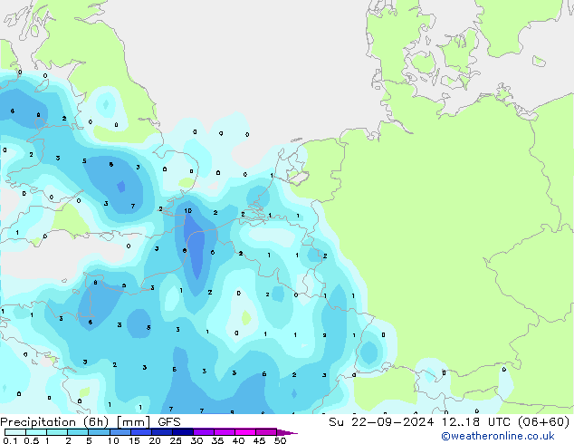 Z500/Rain (+SLP)/Z850 GFS Вс 22.09.2024 18 UTC