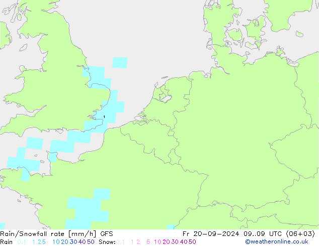 Regen/Sneeuwval GFS september 2024