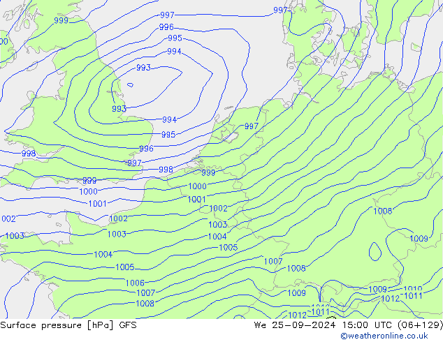 Bodendruck GFS Mi 25.09.2024 15 UTC