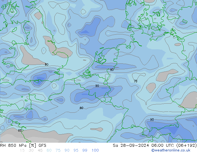 RH 850 hPa GFS September 2024