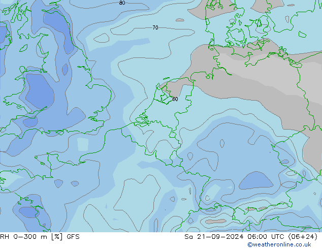 RH 0-300 m GFS Sa 21.09.2024 06 UTC