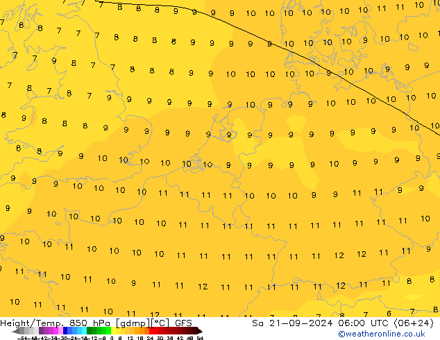 Z500/Rain (+SLP)/Z850 GFS So 21.09.2024 06 UTC