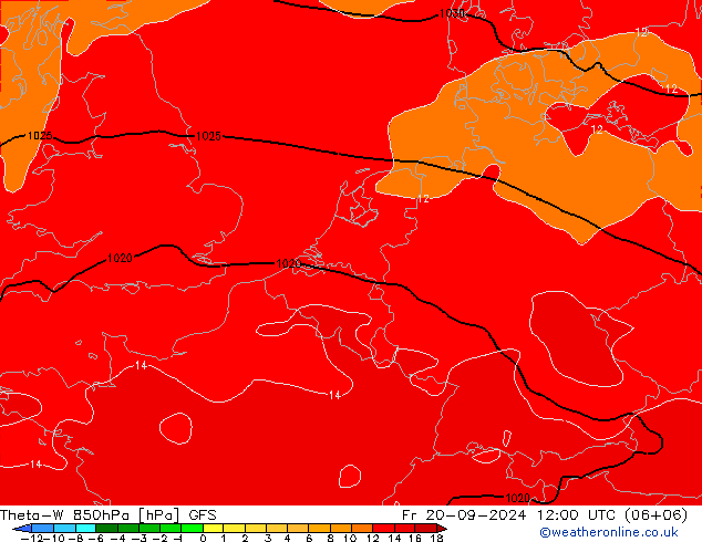 Theta-W 850hPa GFS Fr 20.09.2024 12 UTC