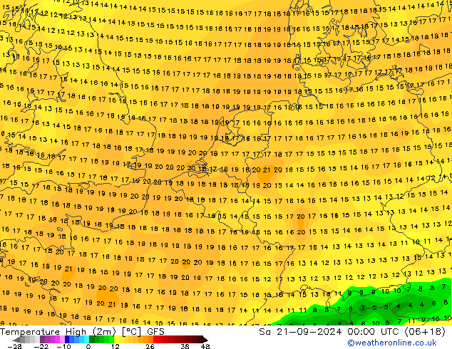 Max.  (2m) GFS  21.09.2024 00 UTC