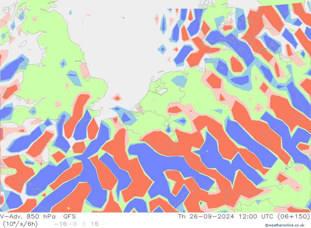 V-Adv. 850 hPa GFS Qui 26.09.2024 12 UTC