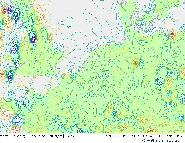 Vert. Velocity 925 hPa GFS Sa 21.09.2024 12 UTC