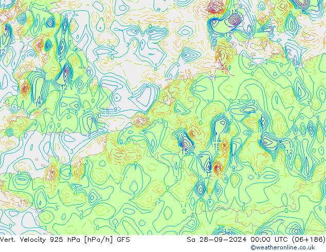 Vert. Velocity 925 hPa GFS sáb 28.09.2024 00 UTC