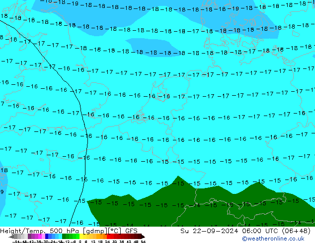 Z500/Rain (+SLP)/Z850 GFS So 22.09.2024 06 UTC