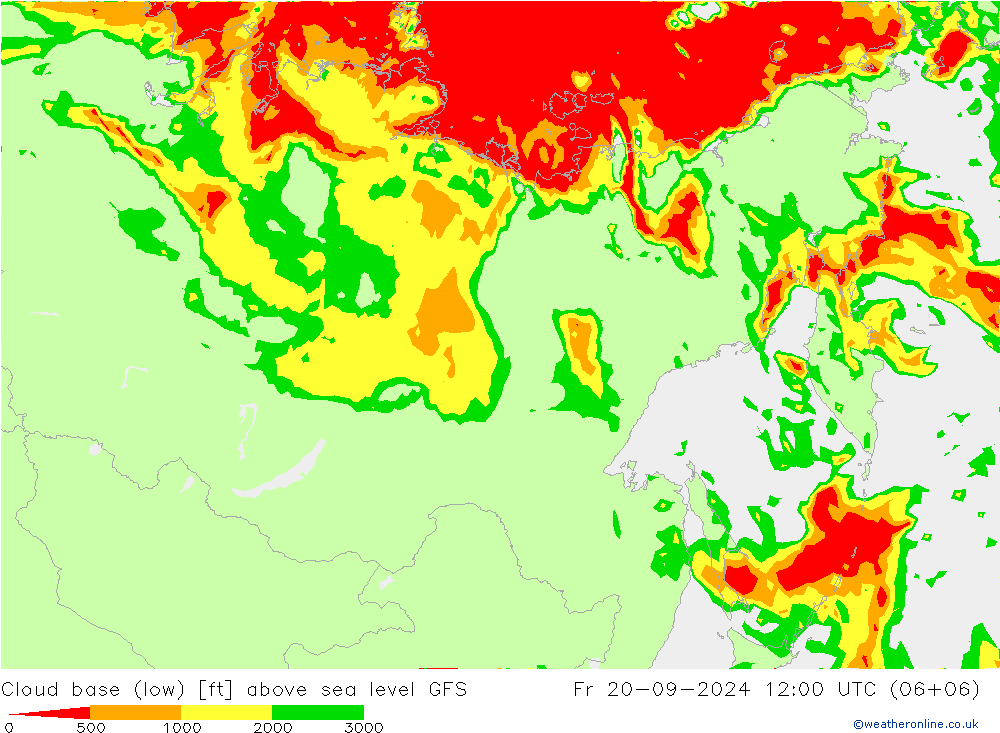 Cloud base (low) GFS pt. 20.09.2024 12 UTC