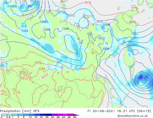 Niederschlag GFS Fr 20.09.2024 21 UTC