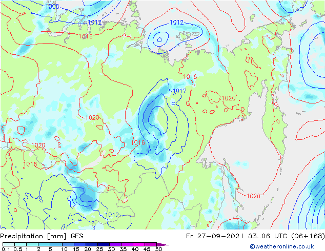 precipitação GFS Sex 27.09.2024 06 UTC