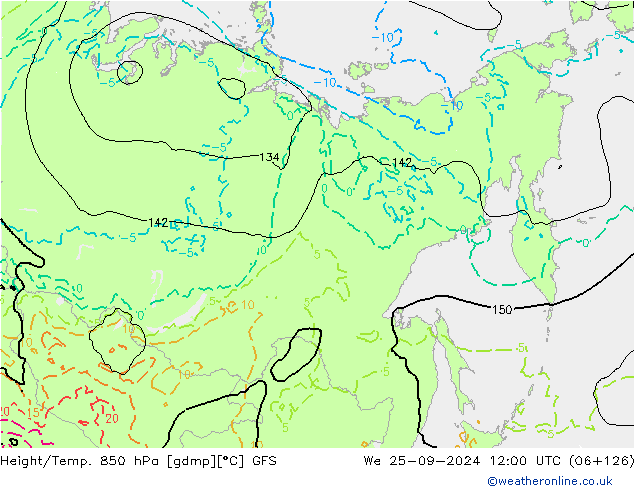 Z500/Rain (+SLP)/Z850 GFS St 25.09.2024 12 UTC