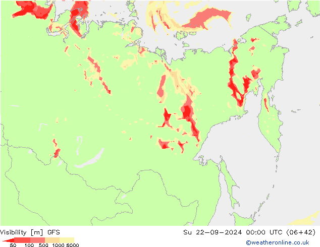 Sichtweite GFS So 22.09.2024 00 UTC