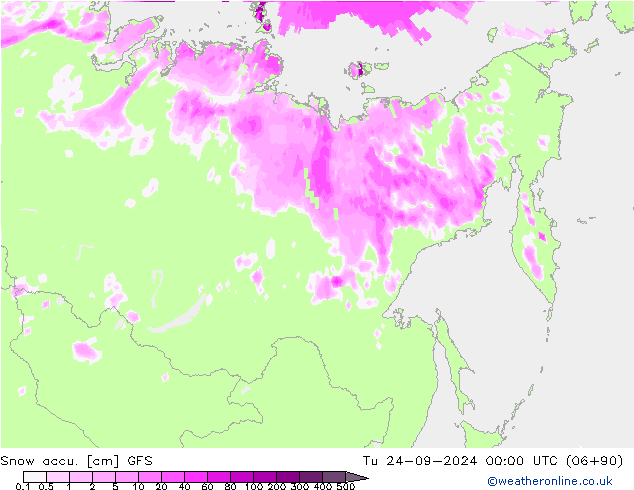 Snow accu. GFS mar 24.09.2024 00 UTC