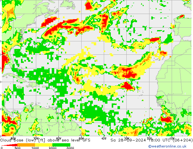 Cloud base (low) GFS September 2024