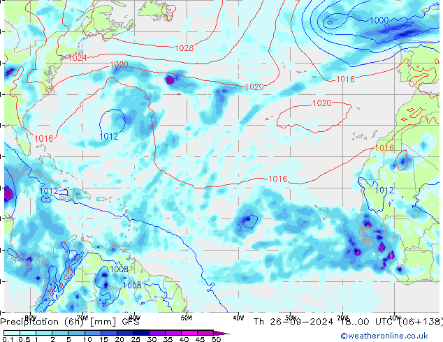 Z500/Rain (+SLP)/Z850 GFS Th 26.09.2024 00 UTC