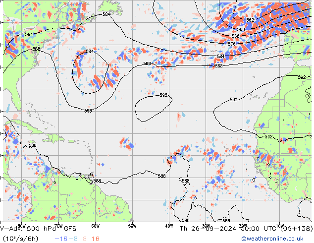 V-Adv. 500 hPa GFS jue 26.09.2024 00 UTC