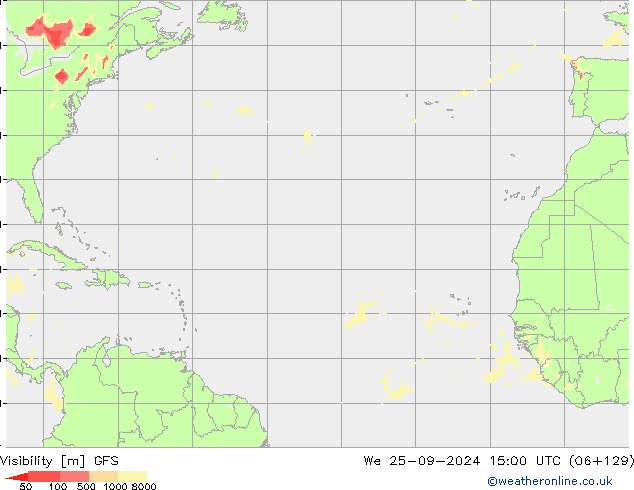 Dohlednost GFS St 25.09.2024 15 UTC