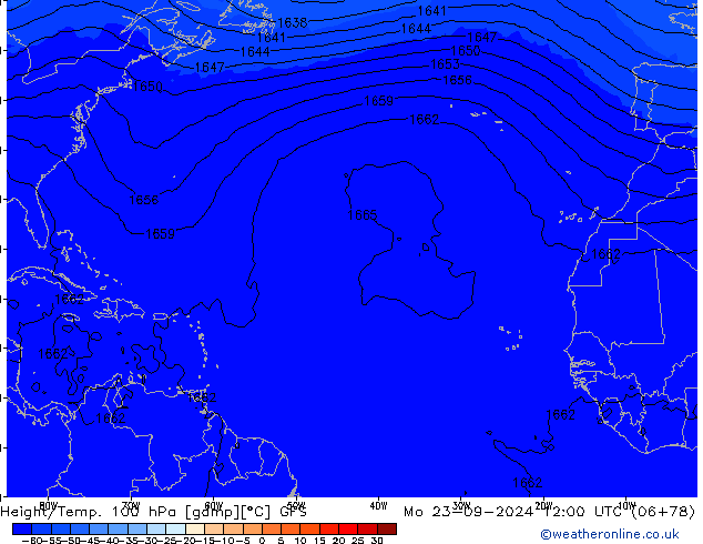 Hoogte/Temp. 100 hPa GFS ma 23.09.2024 12 UTC