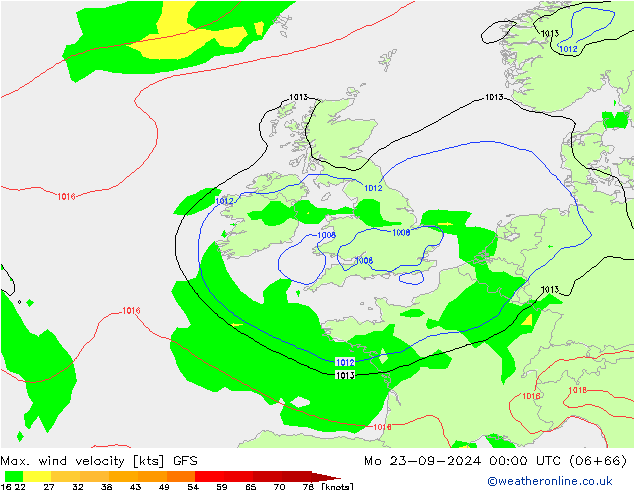 Max. wind velocity GFS  23.09.2024 00 UTC