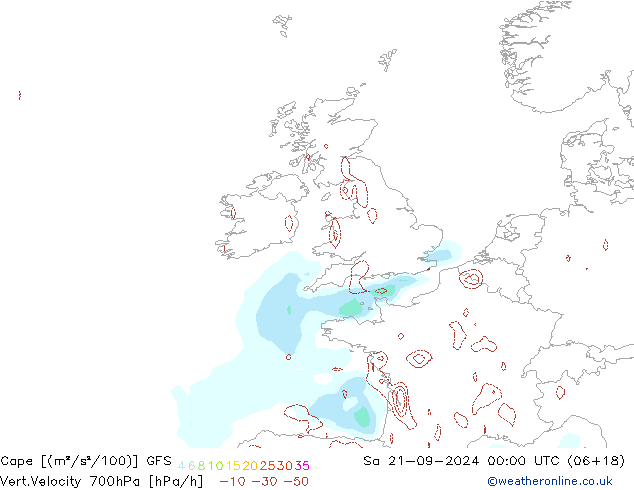 Cape GFS Sa 21.09.2024 00 UTC