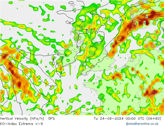 Convection-Index GFS Ter 24.09.2024 00 UTC