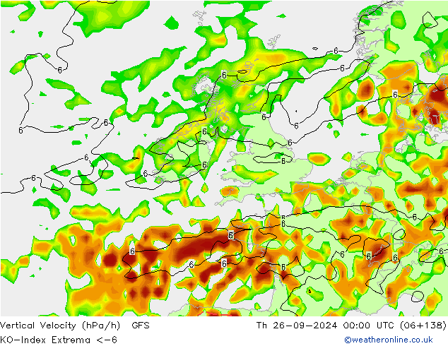 Convection-Index GFS jue 26.09.2024 00 UTC