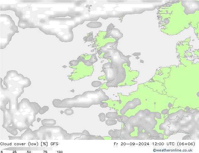 Cloud cover (low) GFS September 2024