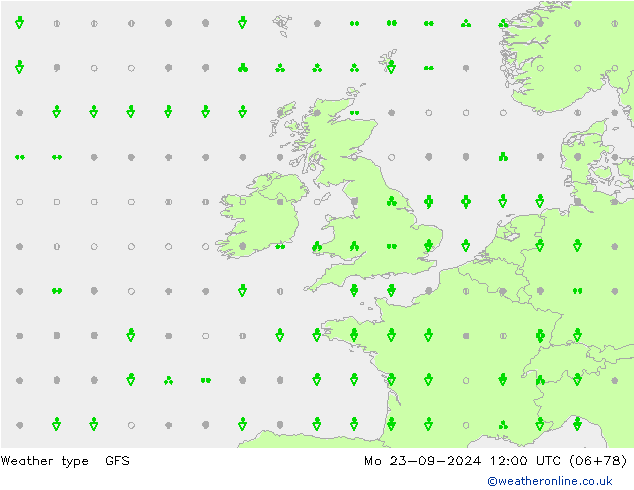 Weather type GFS Po 23.09.2024 12 UTC