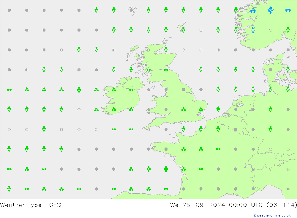 Weather type GFS We 25.09.2024 00 UTC