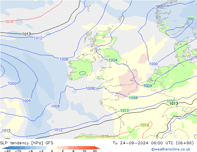 tendencja GFS wto. 24.09.2024 06 UTC