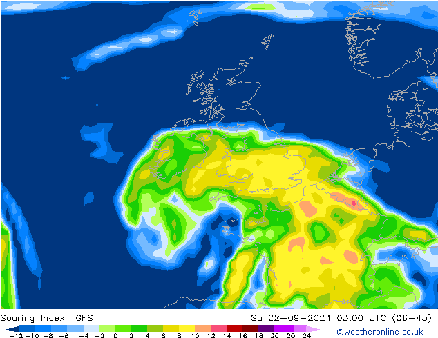 Yükselme İndeksi GFS Paz 22.09.2024 03 UTC