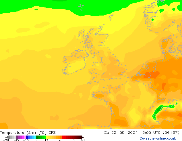 Temperature (2m) GFS Ne 22.09.2024 15 UTC