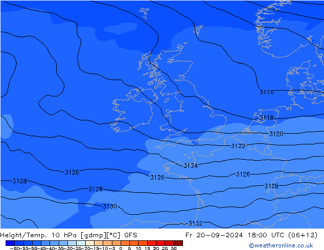 Height/Temp. 10 hPa GFS Fr 20.09.2024 18 UTC