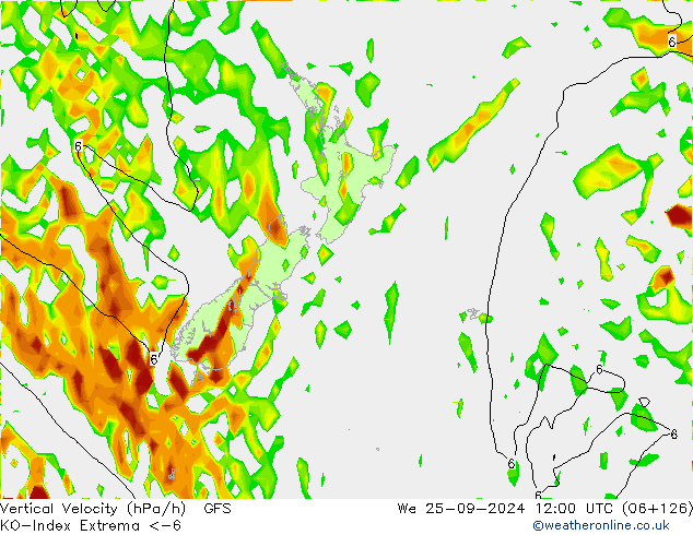 Convection-Index GFS mié 25.09.2024 12 UTC