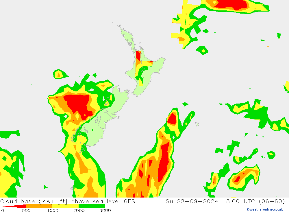 Cloud base (low) GFS Su 22.09.2024 18 UTC