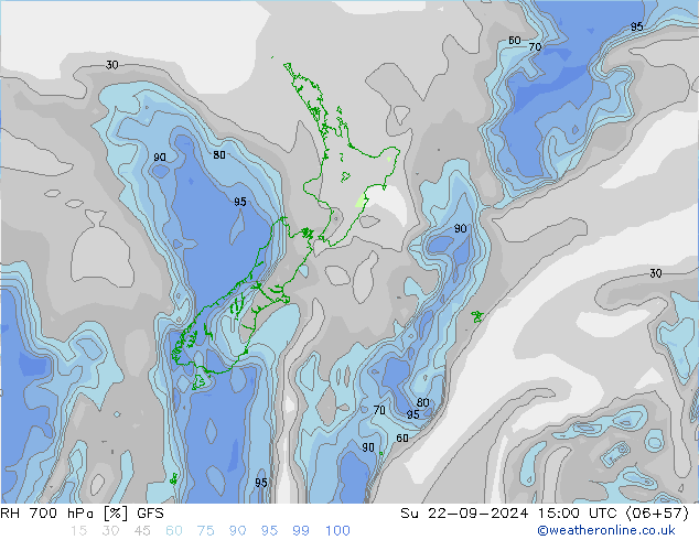 RH 700 hPa GFS  22.09.2024 15 UTC