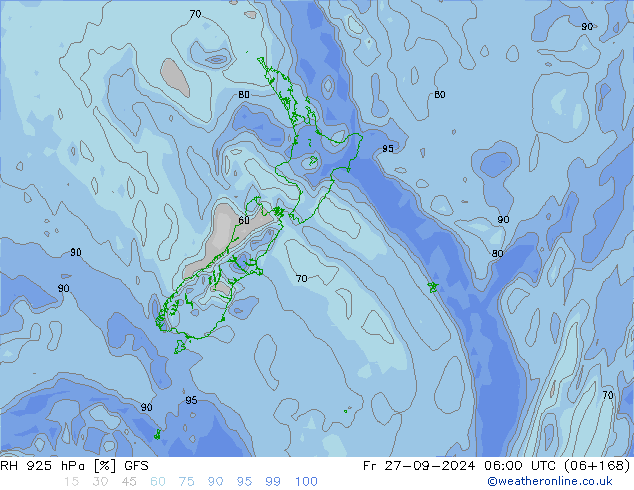 RH 925 hPa GFS Sex 27.09.2024 06 UTC