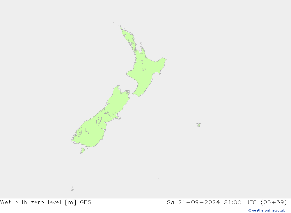 Wet bulb zero level GFS Sa 21.09.2024 21 UTC