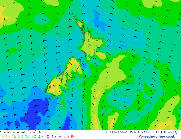 Wind 10 m GFS september 2024