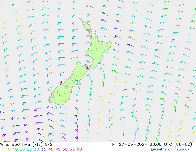 Wind 950 hPa GFS September 2024