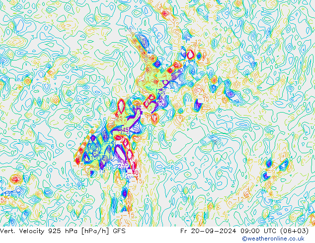 Vert. Velocity 925 hPa GFS ven 20.09.2024 09 UTC