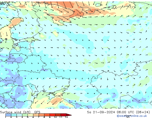  10 m (bft) GFS  2024