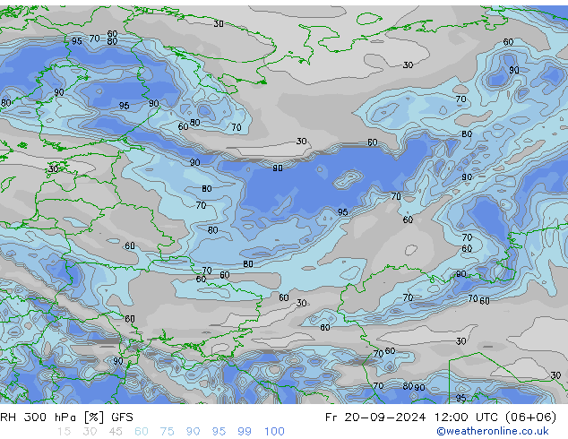 RH 300 hPa GFS September 2024