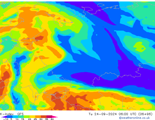 K-Index GFS Tu 24.09.2024 06 UTC