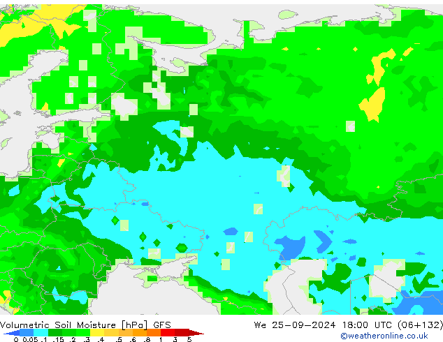 Volumetric Soil Moisture GFS ср 25.09.2024 18 UTC